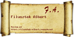 Filusztek Albert névjegykártya